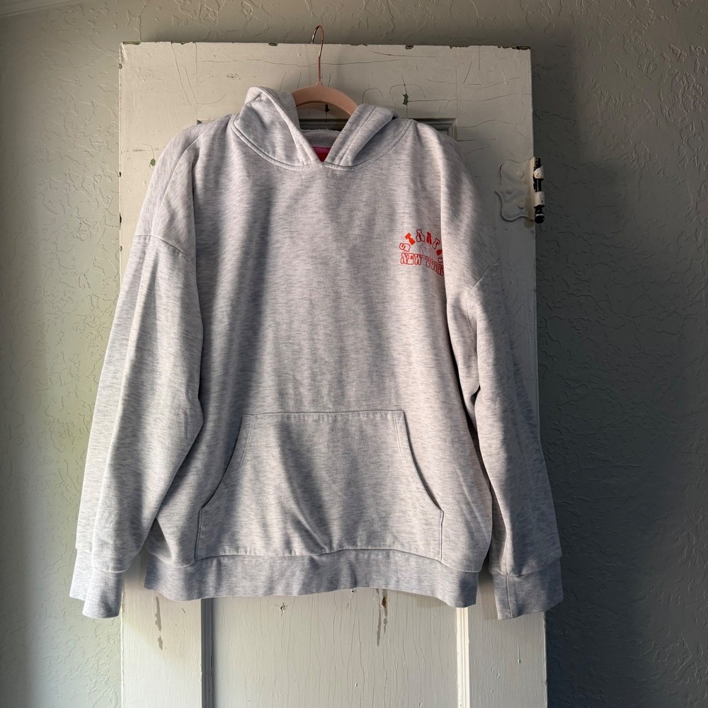 Starfit New York Grey Star Graphic Hoodie Large Oversized Streetwear